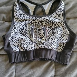 Ice leopard sports bra